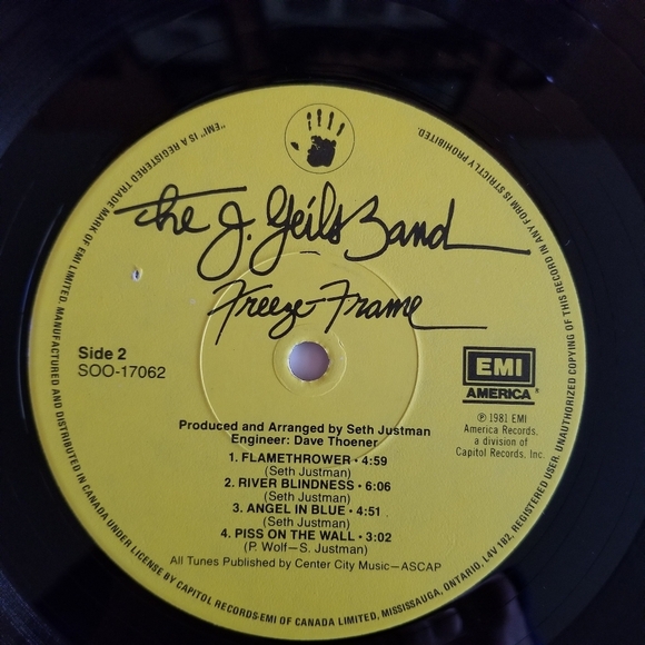 The J. Geils Band Freeze Frame Album Vinyl LP Record ⏺3/$40+Free Shipping🚚 - Picture 3 of 10